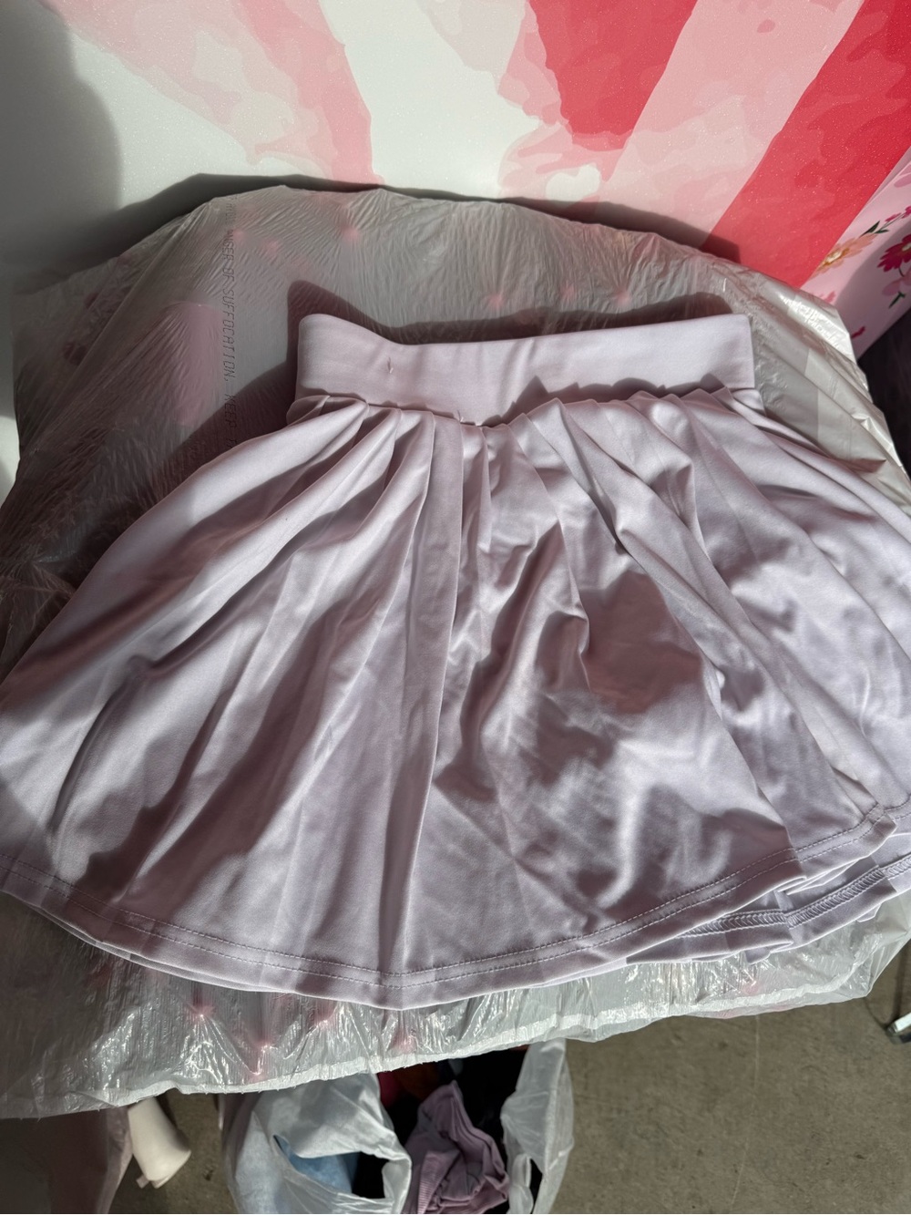 Light Lavender Mini Pleated Skirt with Comfortable Waistband